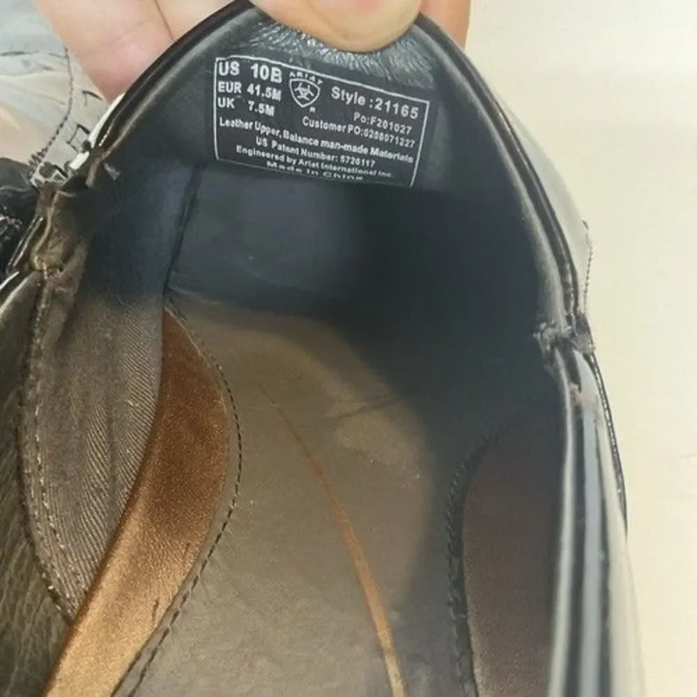 Ariat Black Leather Patent Western Casual Clog Shoes Women Size 10B - Picture 2 of 12